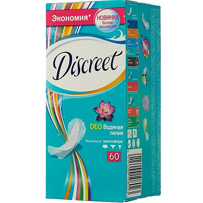 Ежедневные прокладки Deo Водяная лилия Discreet, 60 шт