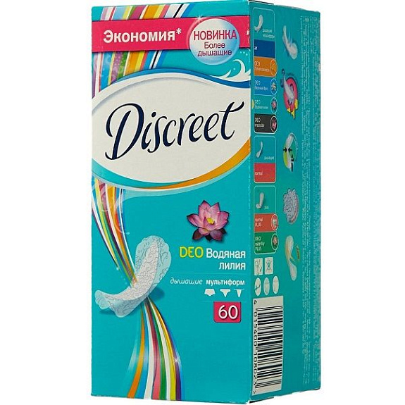 Ежедневные прокладки Deo Водяная лилия Discreet, 60 шт