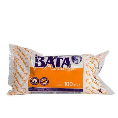 Вата хирургическая стерильная хлопковая Amelia, 100 г