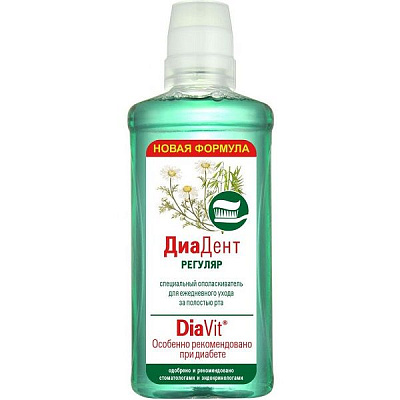 Специальный ополаскиватель для полости рта ДиаДент Регуляр DiaVit, 275 мл