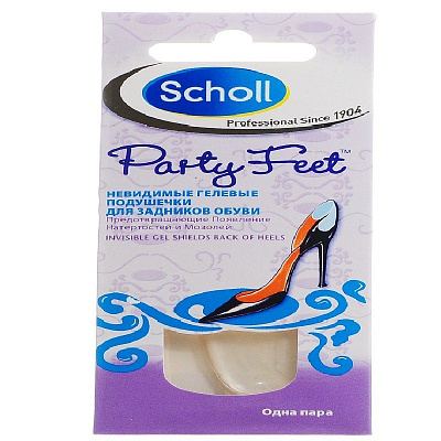 Подушечки от мозолей и натёртостей невидимые гелевые для задников обуви многоразовые моющиеся Scholl, 2 шт