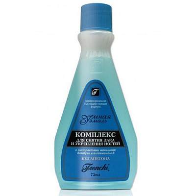 Умная эмаль комплекс для снятия лака и укрепления ногтей с экстрактом женьшеня Frenchi, 75 мл