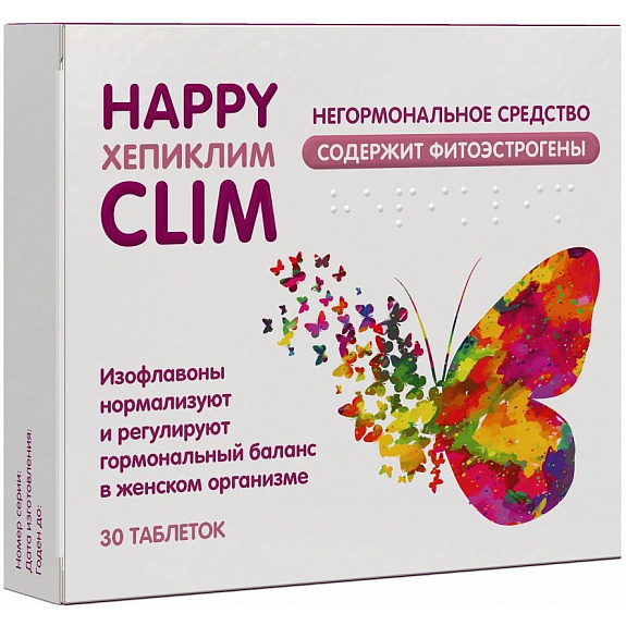 Хепиклим Happy Clim негормональное средство для женщин 450 мг, 30 таблеток
