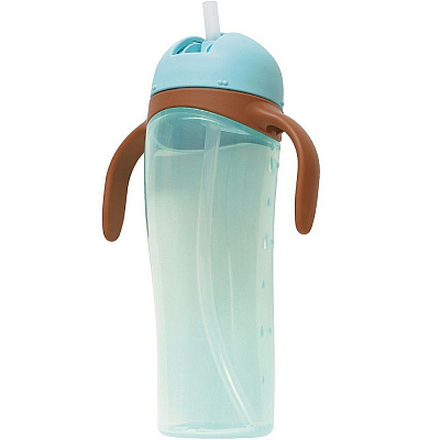 Поильник высокий с трубочкой голубой Pigeon 9+ 330 мл