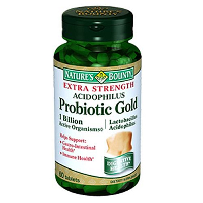 Ацидофилус Пробиотик Голд, Удобное восстановление микрофлоры, Nature's Bounty, 60 таблеток