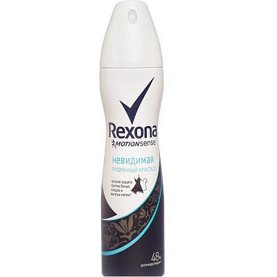 Антиперспирант аэрозоль Rexona невидимая Прозрачный кристалл, 150 мл