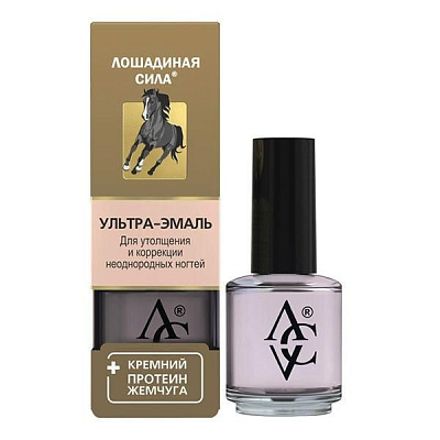 Ультра-эмаль для неоднородных ногтей с кремнием и протеином жемчуга Лошадиная сила, 17 мл