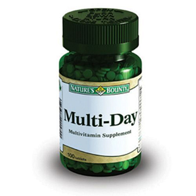 Витаминный комплекс Мультидэй, Восполнение необходимых организму витаминов, Nature's Bounty, 100 таблеток