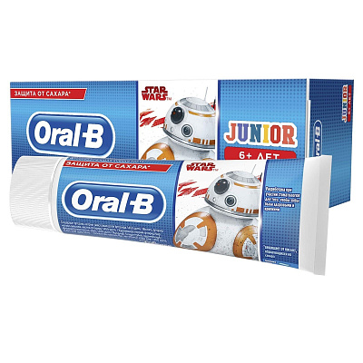 Детская зубная паста Oral-b Junior Нежная мята 6+, 75 мл