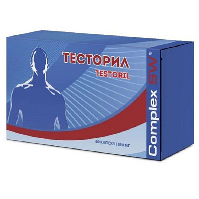 Тесторил для нормализации уровня тестостерона SW Complex 650 мг, 60 капсул
