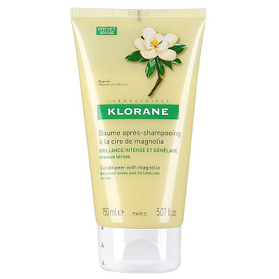 Бальзам-ополаскиватель с воском магнолии для интенсивного блеска волос Klorane, 150 мл