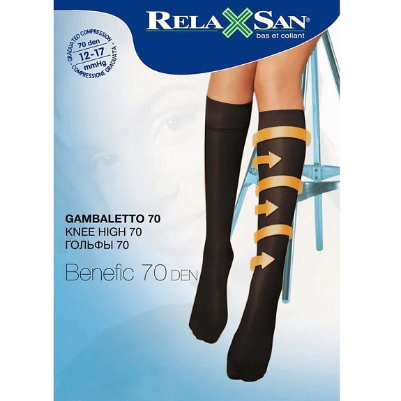 Компрессионные гольфы Relaxsan Gambaletto компрессия 12-17 мм 70 den размер 3 черные