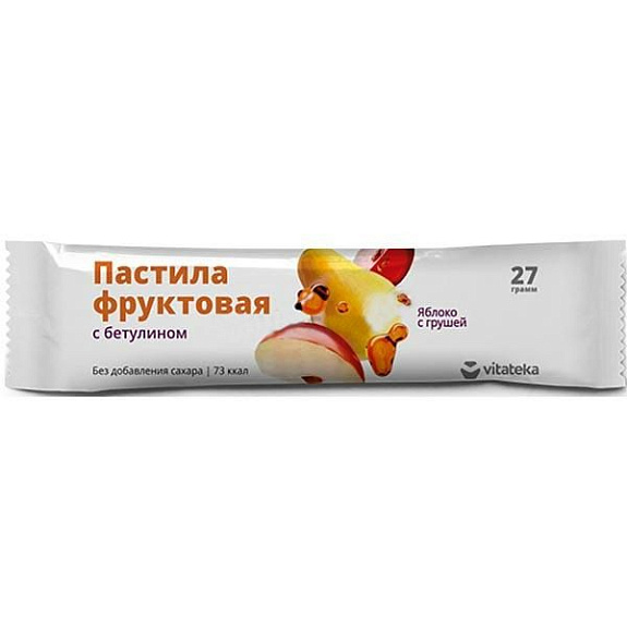 Пастила фруктовая яблоко с грушей Vitateka, 27 г