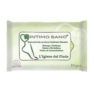 Влажные салфетки для ног с антибактериальным эффектом Intimo Sano, 10 шт