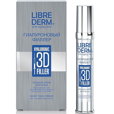 Ночной крем для лица 3D Librederm Гиалуроновый филлер, 30 мл