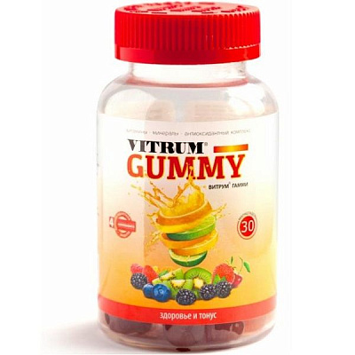 Витрум Гамми, Вкусные мультивитамины для взрослых, Unipharm, 2.5 г, 30 мармеладок