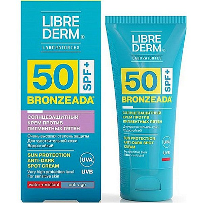 Солнцезащитный крем против пигментных пятен Librederm Bronzeada SPF50, 50 мл