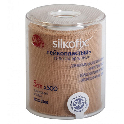 Пластырь медицинский телесный 1,25 х 500см на тканевой основе txls Silkofix, 1 шт