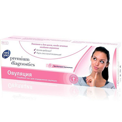 Тест для определения овуляции Premium Diagnostics, 5 шт