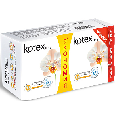 Гигиенические ультратонкие прокладки Kotex ultra soft normal, 20 шт