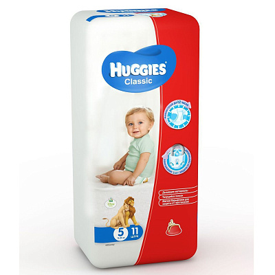 Подгузники Classic 11-25 кг (размер 5) Huggies, 11 шт