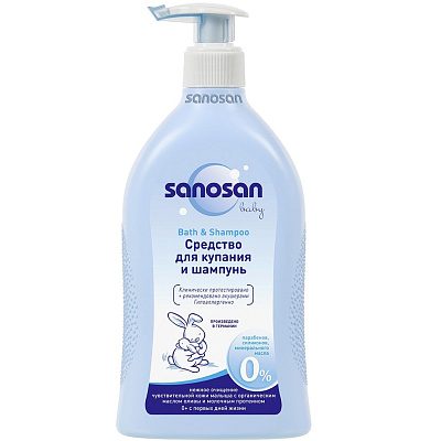 Средство для купания и шампунь Sanosan baby, 500 мл