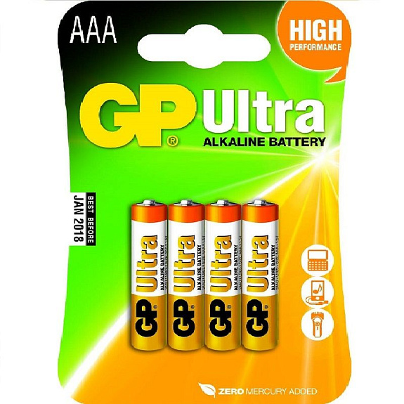 Батарейки алкалиновые GP Ultra LR03 (AAA) 1.5 V, 4 шт
