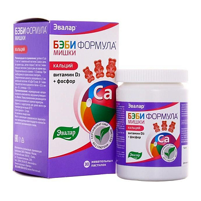 Бэби формула мишки кальций Эвалар, 30 пастилок