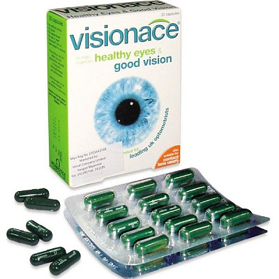 Препарат Visionace для здоровья глаз и острого зрения 522 мг, 30 шт