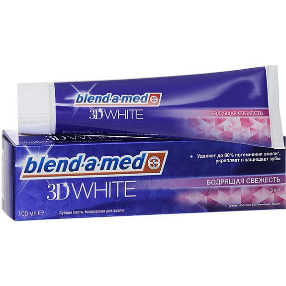 Зубная паста 3D White Бодрящая свежесть Blend-a-med, 100 мл