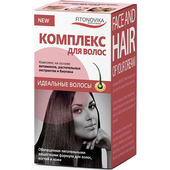 Комплекс для волос на основе витаминов, растительных экстрактов и биотина Fitonovika 600 мг, 30 таблеток