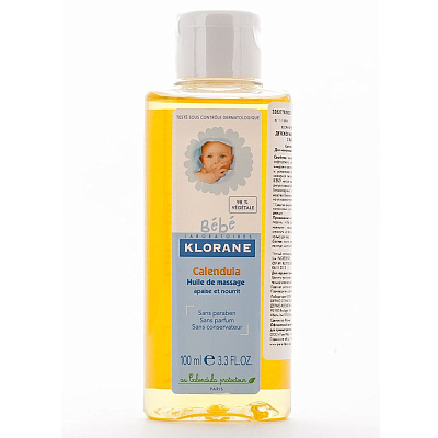 Масло детское массажное с календулой Klorane, 100 мл
