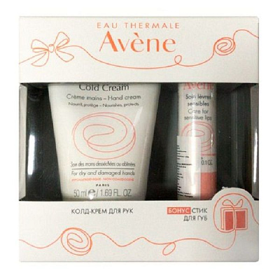 Набор Колд крем Avene (колд-крем для рук, 50 мл + стик для губ, 4 г)
