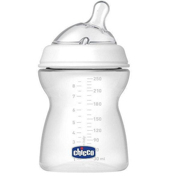 Бутылочка для кормления с силиконовой соской Chicco Natural Feeling от 2 месяцев, 250 мл
