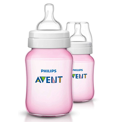 Бутылочки для кормления серии Classic+ розовые Philips Avent, 260 мл 2 шт