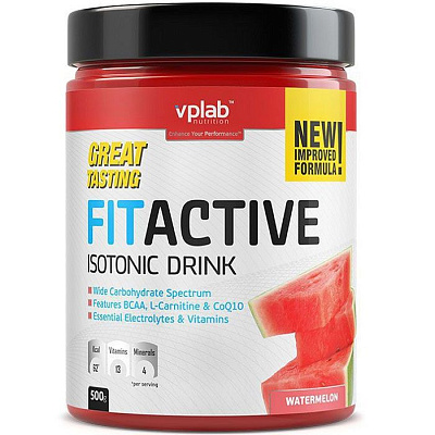 Fitactive Isotonic Drink изотонический напиток с витаминами и минералами со вкусом арбуза Vplab, 500 г