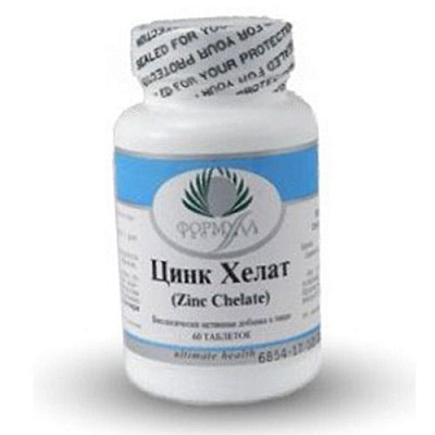 «Цинк Хелат», Нормальное функционирование простаты, 610 мг, 60 таблеток