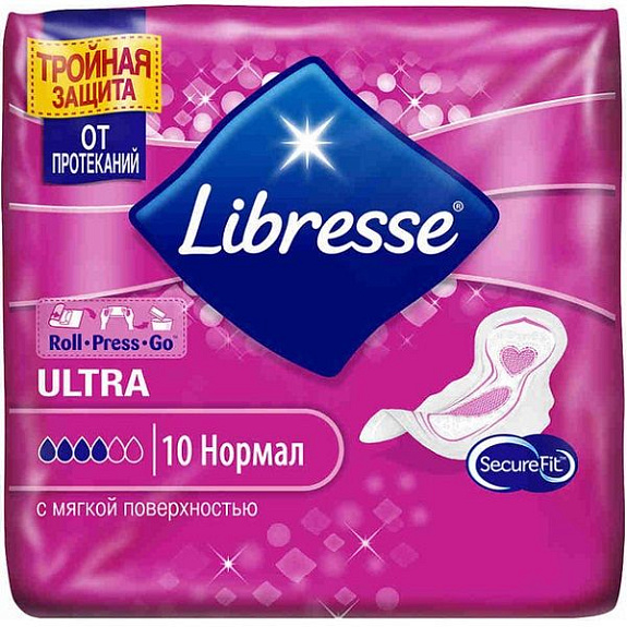 Гигиенические прокладки Libresse Ultra Normal с мягкой поверхностью, 10 шт