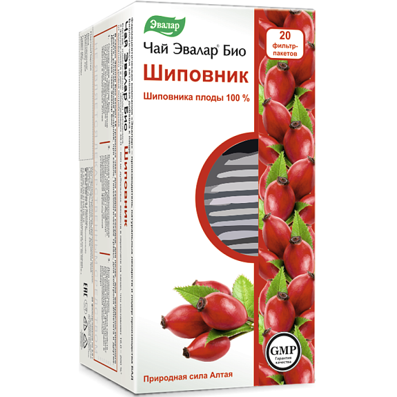 Чай Эвалар Био Шиповник для укрепления сосудистых стенок и иммунитета 2 г, 20 шт