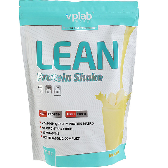 Lean Protein Shake идеальный заменитель пищи со вкусом банана Vplab, 750 г
