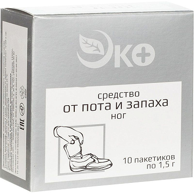 Средство от пота и запаха ног Эко 1,5 г, 10 пакетиков