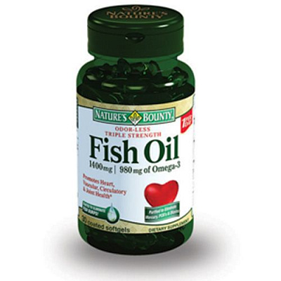 Омега-3, Профилактика атеросклероза, Nature's Bounty, 980 мг, 30 капсул