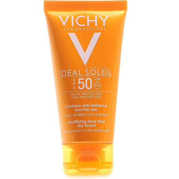 Солнцезащитная матирующая эмульсия для лица SPF 50+ Vichy Capital Ideal Soleil DryTouch, 50 мл