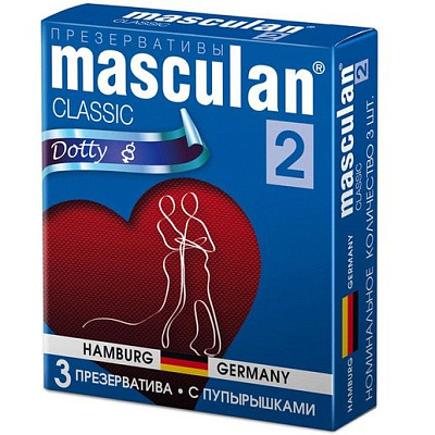 Презервативы с пупырышками Masculan 2 Classic Dotty, 3 шт