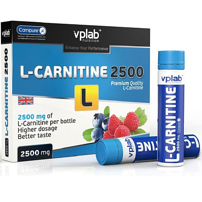 L-carnitine L-карнитин 2500 Лесные ягоды Vplab 25 мл, 7 шт