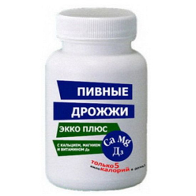 Пивные дрожжи с кальцием магнием и витамином д3 Экко плюс, 0.45 г, 100 шт