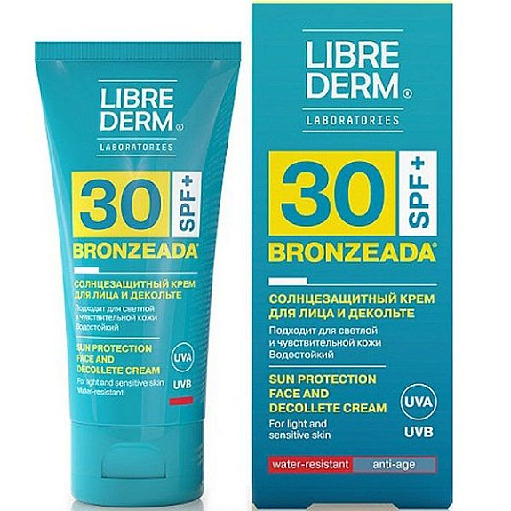 Солнцезащитный крем для лица и зоны декольте Librederm Bronzeada SPF30, 50 мл