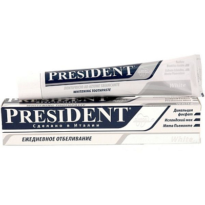 Зубная паста President White для ежедневного отбеливания, 50 мл