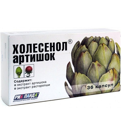 Холесенол Артишок для здоровья печени и желчевыводящих путей 0,4 г, 36 шт