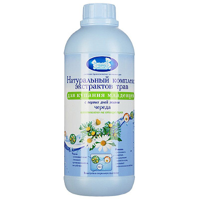 Натуральный комплекс экстрактов трав череда для купания младенцев Наша Мама, 1000 мл